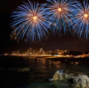 Fireworks on the beach
