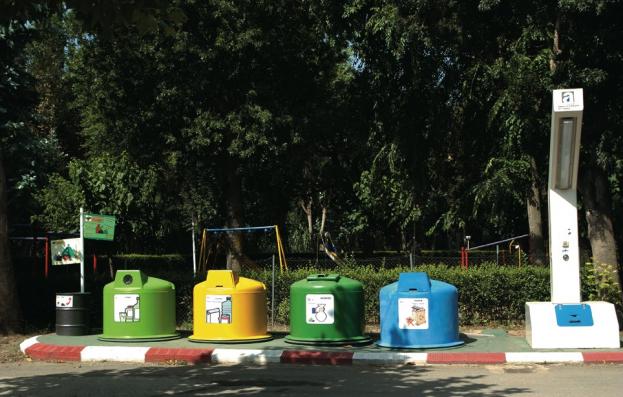 Recycling container at Camping Valldaro