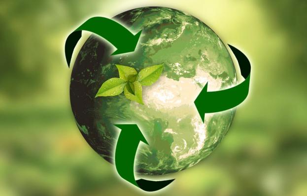 Ecological green recycling symbol