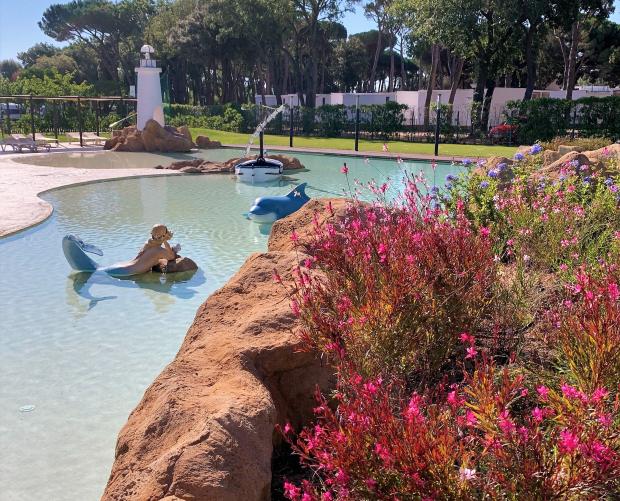 Decorated camping pool