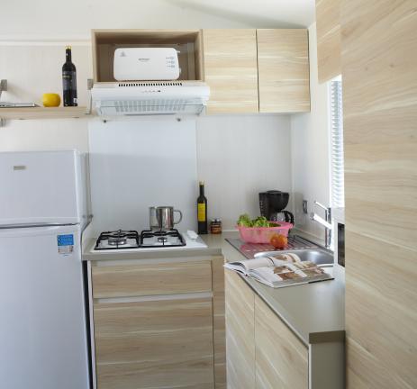 Cuisine du Mobile Home Riuet Camping Valldaro Costa Brava
