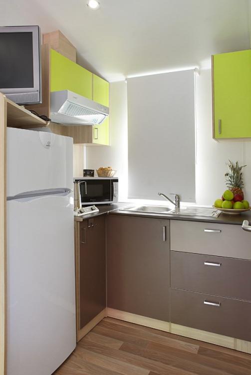 Kitchen Mobil Home Sa Conca Camping Valldaro