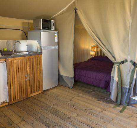 Kitchen glamping tent
